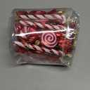 36 Pcs Christmas Candy Ornaments Hanging Glitter Candy Cane Christmas Tree Decoration Red Plastic Peppermint Lollipop Ornament with Golden Ropes for Xmas Home Party Decorations
