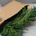 Real Touch Norfolk Pine Garland Faux Christmas Garland Pre Lit Artificial Pine Greenery Garlands with Warm White LED Lights for Xmas Holiday Wedding Party Outdoor Decorations (2 Pcs,9 Feet)