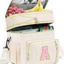 Personalized Initial Lunch Box for Women, Insulated Lunch Bag 16L Leakproof Cooler Lunchbox, Mother's Day Adult Lunch Bag with Strap Gifts for Women, Wife, Mom & Friends for Work, Picnic, Travel A