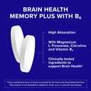 Qunol Brain Health Memory Plus with B6, Magnesium L-Threonate & Citicoline, Clinically Tested Ingredients to Improve Memory, Focus, Attention and Productivity, 90 Count (EXP 04/01/27)