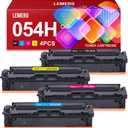 LEMERO 054H 054 Toner Cartridge Set Compatible Toner Cartridges Replacement for Canon 054H 054 High Yield Toner for Color ImageCLASS MF642Cdw MF644Cdw LBP620 Printer (Black Cyan Magenta Yellow4-Pack) (054H BKCMY)