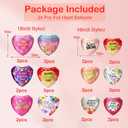 24Pcs Happy Mother's Day Balloons - 12Pcs 18'' and 12 Pcs 10'' Aluminum Foil Heart Balloons for Mother's Day Grandmother Birthday Party Decorations