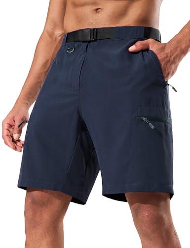 Haimont Mens Cargo Hiking Shorts Quick Dry Lightweight Breathable Water Resistant Camping Travel Shorts with Belt Navy, XXL