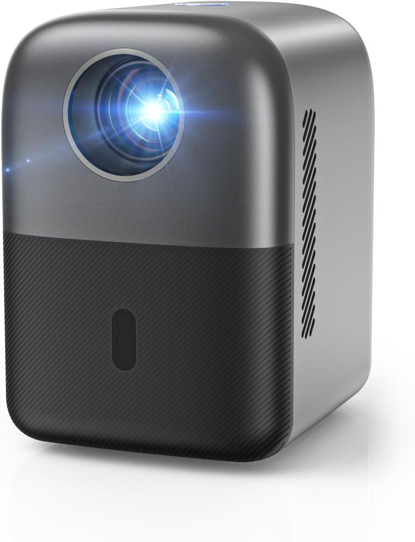 [Electric Focus] GROVIEW Mini Projector Bluetooth, Fully Sealed Portable Projector, 75% Zoom & Low Noise, Movie Projector for Phone/Laptop/Stick/HDMI/USB-Gray