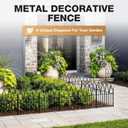 19 Pack Decorative Garden Fence Panels - 20.07 Ft Black Arched Metal Landscape Border Edging with Floral Design,No-Dig Rustproof Wire Fencing for Flower Beds, Patios, Dog, Yard, Outdoor