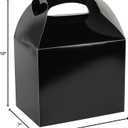 Bio Tek 10 x 7 x 8 Inch Gable Boxes For Party Favors, 25 Attractive Gift Boxes - With Built-In Handle, Greaseproof, Black Paper Barn Boxes, For Special Events Or Parties