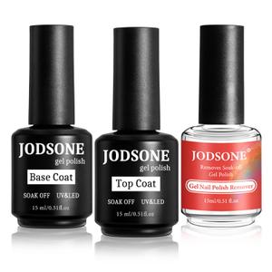 JODSONE Gel Nail Remover Quick Gel Nail Polish Remover and Base Coat Top Coat Simple Set is Suitable for Beginners to Try (15ML-BT-GR)