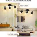 BoostArea LED 3 Light Track Lighting Kit, Black 3 Way Ceiling Spot Lighting, Flexibly Rotatable Light Head for Kitchen, Living Room, Bedroom, GU10 Bulb Not Included