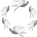 Set of 6 White Ceramic Birds Doves Sparrows Swallows Wall Mounted Decor Hanging for Bedroom Livingroom Garden Wall Sculptures