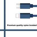 2 x RoFI USB-C to Phone 11 Charger Cable [2 Pack 2 Feet] Power Delivery Fast Charging Nylon Braided Charger Compatible for Phone 12/11 Pro Max XR Xs Max X 8 Plus 8 (2 Feet, 2 Pack Dark Blue)