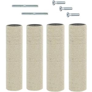 SHENGOCASE 4-Pack Cat Tree Replacement Post 13.8" L, 3.15"  Pole with M8 Bolt, Cat Tower Relacement Post, DIY Cat Scratching Post Replacement Part Pole