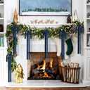 6 Pcs Vintage Velvet Christmas Bows - 23.6 x 15.7 Inch Rustic Large Wreath Bow for Xmas Tree Topper Garland Swags Staircase Fireplace Mantel Wedding Home Decor (6, Navy Blue)