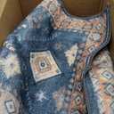 HEBE Boho Kitchen Rug Sets 3 Piece with Runner Non Slip Kitchen Rugs and Mats Washable Kitchen Mats for Floor Thick Kitchen Floor Mat Carpet Runner Rugs for Hallway Laundry Holiday Decor (20"x32"+20"x48"+20"x59", Blue/Coffee)