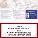 2025 Mah Jong Cards Office Revision, Large Print American Mahjong Card, Official Hands and Rules for American Mahjong, Easy-to-Read Guide Set for Beginners & Seniors, 4 PCS, BLUE