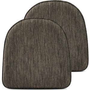 baibu Super Soft Metal Dining Chair Pads Set of 2, Bar Stool Cushion with Ties for Metal Chairs or Bar Stools - 2 Cushions Only (Brown, 14" (35cm) 2PC)