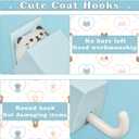 4 Pcs Cute Cat Key Holder, Creative Adhesive Mouse Cat Wall Hooks, Cute Room Decor Hook for Coat, Scarf Hat Towel Key Bag Wall Decoratives (Square Box)