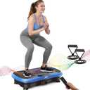 AXV Vibration Plate Exercise Machine Fitness Platform Body Vibrating Board | Powerful 200W Bluetooth Oscillating Curved Design Shake Plate for Lymphatic Drainage Recovery Whole Body Toning With Handles