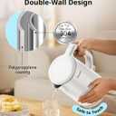 COMFEE' Electric Kettle and Tea Kettle, 1.5L Double Wall, Stainless Steel Interior, Lid & Spout, Fast Boil, Auto-Off, and Boil-Dry Protection, 1500W
