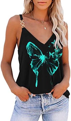 SAUKOLE Summer Tank Tops for Women V Neck Women's Fashion Sleeveless Top Loose Fit Casual Stripe Shirts Blouse L