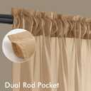 MIULEE Brown Sheer Curtains 63 Inches Long, 4 Panels Set, Rod Pocket Voile Drapes Light Filtering and Semi Transparent, Elegant Window Treatments for Bedroom Living Room,42 x 63 Inches
