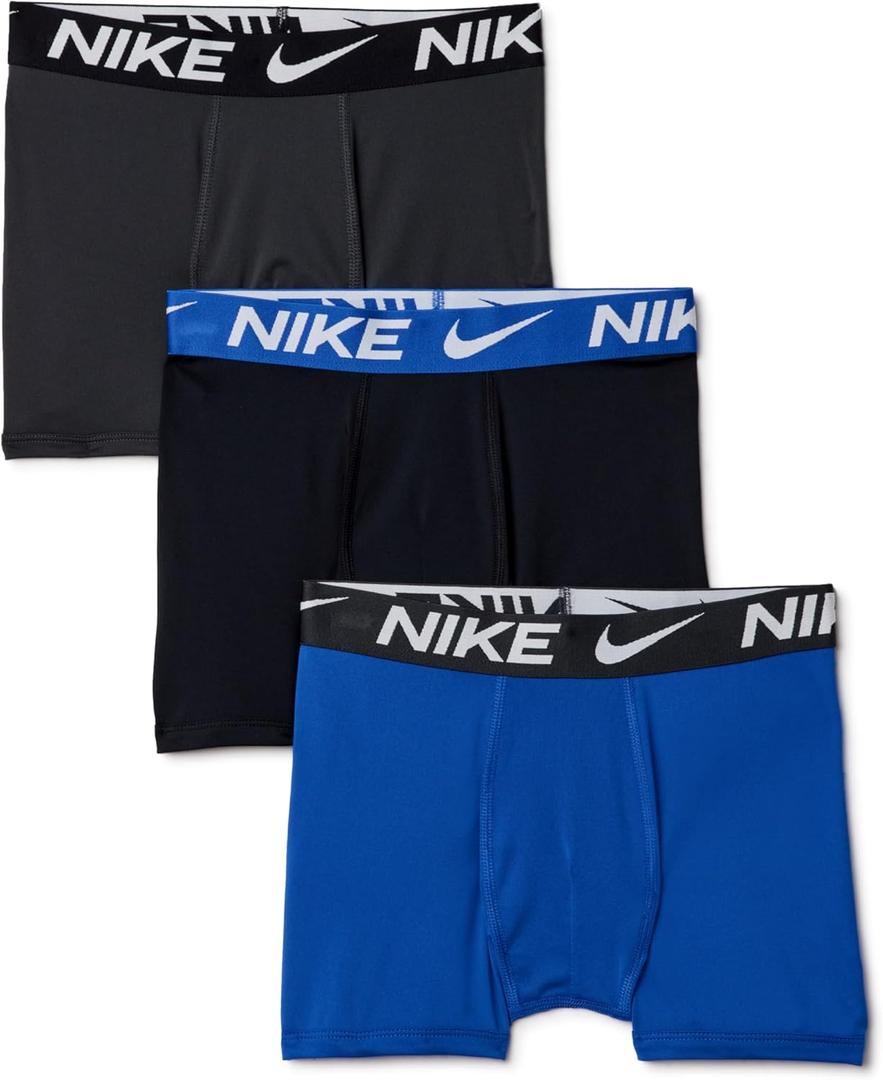 Nike Boys' Dri-FIT Essentials Micro Solid 3-Pack Boxer Briefs (Large, Game Royal)