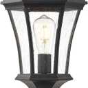 24in Outdoor Post Lights with Dusk to Dawn Sensor Aluminum Large Exterior Post Pier Mount Lantern Antique Bronze Pathway Post Lamp Garden Pole Lantern with Seeded Glass for Yard Garage