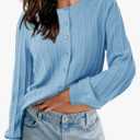 Cicy Bell Womens Button Down Knit Cardigan Fall Long Sleeve Lightweight Open Front Casual Crew Neck Sweater Tops, S