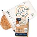 Think4Earth  Cotton Linen Bread Bag Organic - Reusable Bags for Homemade Loaf Gift Giving - Bread Container for Large Sourdough Loafs  Countertop Cloth Storage and Transport Solution.
