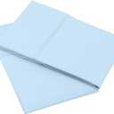 Amazon Basics 400 Thread Count 100% Cotton Pillow Cases, Sateen Weave, King Size, 40" x 20", Smoke Blue, Set of 2