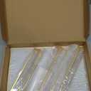 Acrylic Sign Holder 8.5X11 Gold Frames Double-Sided Gold Picture Frames Flyer Holder for Menu Holder Wedding Table Number Holder Photo Frames with Double Sided Stickers-3 Pack