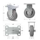 Caster Wheels, 3.5" Heavy Duty Casters Set of 4 with Load Capacity 1000lbs Capacity(2 Swivel & 2 Rigid