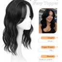 PANEWAY Hair Topper 16InchToppers For Women with Thinning Hair 6.5x6.5 Ladies Wiglets for Women Daily Use- 1B
