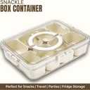 Snackle Box Container | Made with Food-Grade Durable Plastic | 8 Compartment Snack container with lid and Handle | Dishwasher Safe Snackle Box | perfect for Kids, Adults,Traveler and for picnic