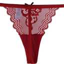 Pack of 6 Women Lacy G-String Thongs No Show Panties Sexy Underwear Assorted Lace Pattern and Colors (M)