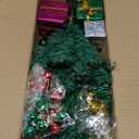 Small Christmas Tree with Lights - 23 Inch Mini Tabletop Christmas Tree with Warm-White LED Lights, Hanging Ornaments, Decorative Bow and Gift Boxes - Prelit Table Tree for DIY Christmas Decoration