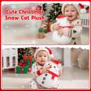 Christmas Snowman Cat Stuffed Animal Plush Toys, Cute Christmas Stuffed Snowman Kitty Toy Gifts for Kids Girls Baby, Holiday Winter Kitten Plushies Gifts and Xmas Party Decorations