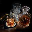 ELIDOMC 5PC Italian Crafted Crystal Whiskey Decanter & Whiskey Glasses Set, Crystal Decanter Set With 4 Whiskey Glasses, Whiskey Decanter Sets for Men.