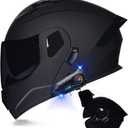 Motorcycle Bluetooth Modular Helmet DOT Approved Dual Visor Full Face Flip up Integrated Motorcycle Helmets Double Visor Helmet Built-in Dual Speaker Microphone Waterproof Adults Men Women I, M=(57-58CM)