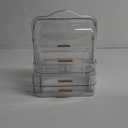 LINFIDITE Cosmetics Storage Box Transparent Lid Large Makeup Organizer Box Drawers Portable Handle Waterproof Dustproof Skincare Display Cases for Countertop, Bathroom, Dresser,Gift Clear (Clear-White)