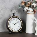 Desk Clock - 9 inch Small Silent Desk Clock with, Battery Operated for Table, Bedroom, Bedside, Living Room, Room Decor (Classic)