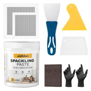 Drywall Repair Kit, 12.2oz Wall Patch Repair Kit, Spackle Wall Repair with Wall Patches/Sanding Sponge/Putty Knife/Scrapers/Gloves, Wall Mending Agent, Wall Surface Hole Fill Quick and Easy Solution