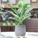 Der Rose 16'' Fake Plants Artificial Potted Greenery Faux Plants for Office Desk Home Bathroom Decor