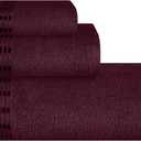 Ultra Soft 3 Pack Cotton Towel Set, Contains a Bath Towels 28x55 inch, a Hand Towels 16x24 inch & a Wash Coths 12x12 inch, Ideal Everyday use, Compact & Lightweight - Burgundy