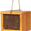 Mason Bee House - Wax Coated Bee Hotel for the Garden, Natural Handmade Wooden Insect Hotel, Mason Bee Home for Outdoors, Attracts Peaceful Bee Pollinators to Your Garden