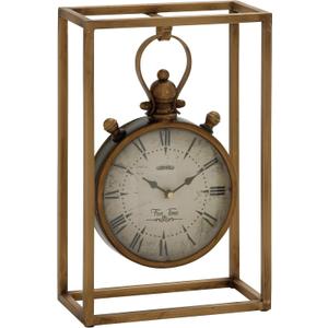 Deco 79 Metal Standing Stopwatch Clock, 9" x 4" x 13", Bronze