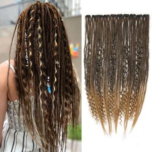 24inch 10PCS Clip-in Dreadlock Extensions Full Sets,40 Strands Black/Brown Synthetic Clip-in Dreads Extensions for Women,100% Handmade Soft Thin 0.6cm Width Dreadlocks.