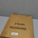 RUGSURE Washable Area Rugs - Perfect for Living Room, Bedroom, Kids Room, Nursery - Stain & Water Resistant Non-Slip, Pet & Child Friendly, Vintage Tribal Area Rugs (Rust, 2'6'' x 8')