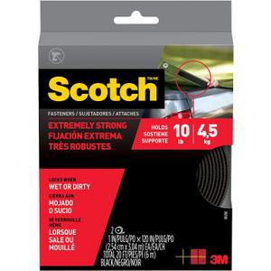 3M 799198554562 10' X 1" Black Scotch Extreme Fasteners