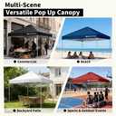 Anytee-10x10 Pop Up Canopy Tent, Easy Up Waterproof Outdoor Canopy with Wheeled Bag, Sun Shade for Patio, Backyard, Parties, Camping-White Ventilated