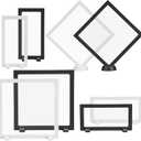 8 Packs 3D Floating Frame Display Case Coins Display Holder Stands for Jewelry, 7 Inch Transparent PE Film Jewelry Storage Box with Base for Challenge Coins, AA Medallions